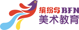 缤纷鸟少儿美术基地的logo